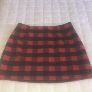 Buffalo check wool skirt